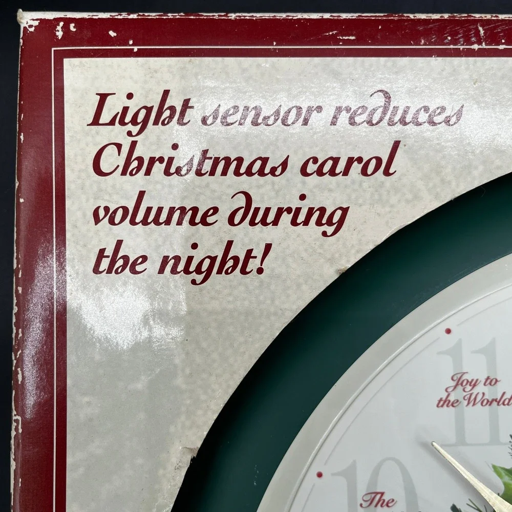 Howard Miller Carols of Christmas Musical Wall Clock 625-224 Green Wreath Chime